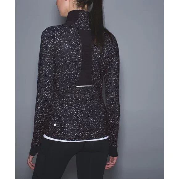 LULULEMON Go The Distance 1/2 Zip Jacket 8 Running Thumbholes Active Black Pink - Picture 5 of 8